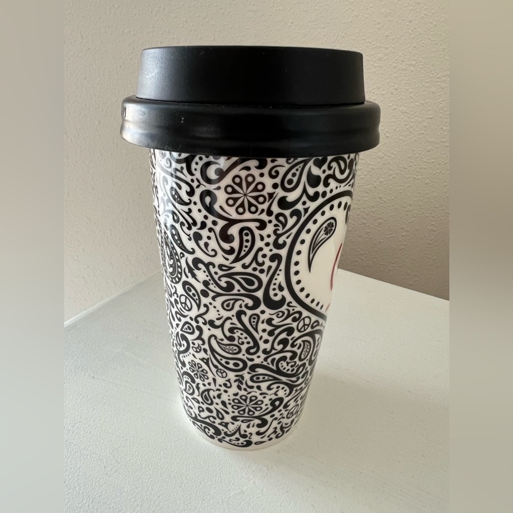 Starbucks x Jonathan Adler | Red 12 oz Ceramic Travel Mug Limited Edition 2010 - Picture 4 of 9